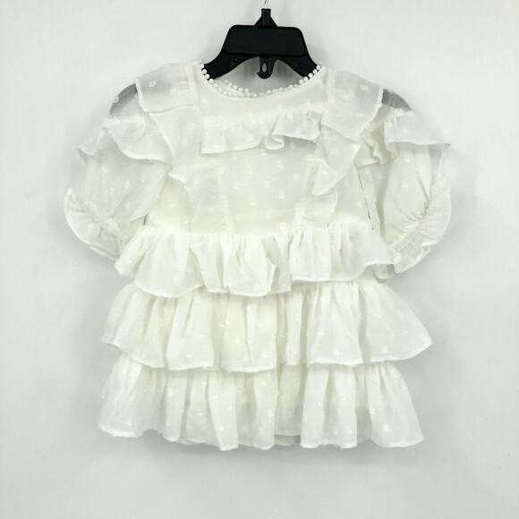 BARDOT Baby Taylor Tiered Dress 3-6 Months White Ivory Ruffled Lace Trim NWT - Picture 1 of 9